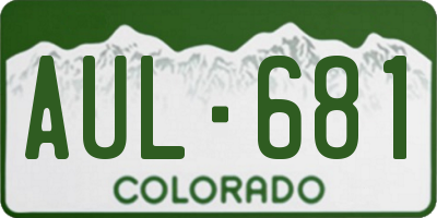 CO license plate AUL681