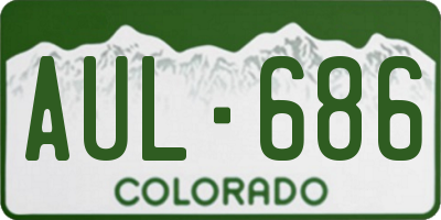 CO license plate AUL686