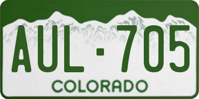 CO license plate AUL705