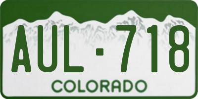 CO license plate AUL718