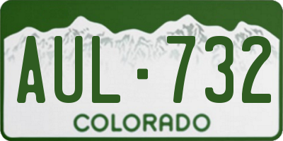 CO license plate AUL732