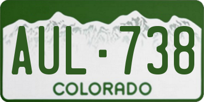 CO license plate AUL738