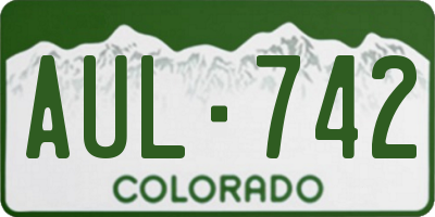 CO license plate AUL742