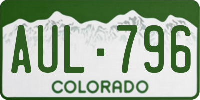 CO license plate AUL796