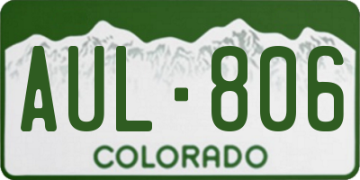 CO license plate AUL806