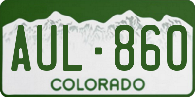 CO license plate AUL860