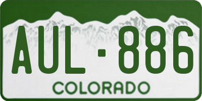 CO license plate AUL886