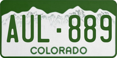 CO license plate AUL889