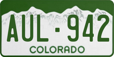 CO license plate AUL942