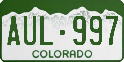 CO license plate AUL997