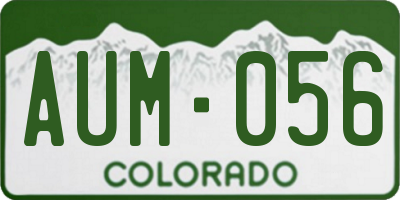 CO license plate AUM056