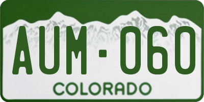 CO license plate AUM060