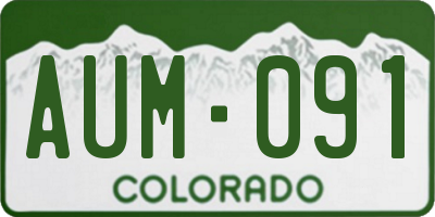 CO license plate AUM091