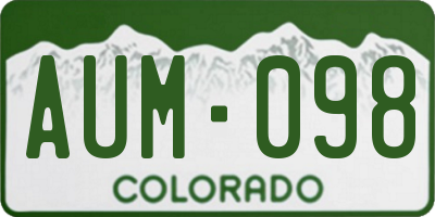 CO license plate AUM098