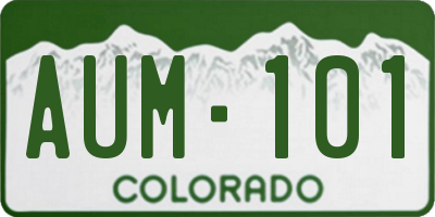 CO license plate AUM101