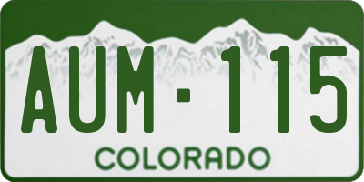 CO license plate AUM115
