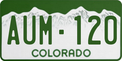 CO license plate AUM120