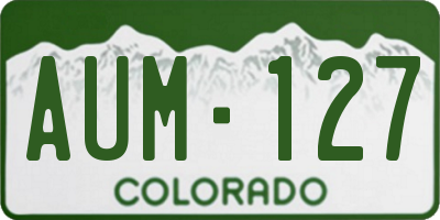 CO license plate AUM127