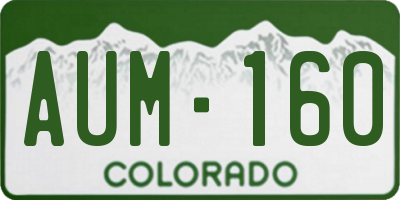 CO license plate AUM160