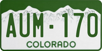 CO license plate AUM170