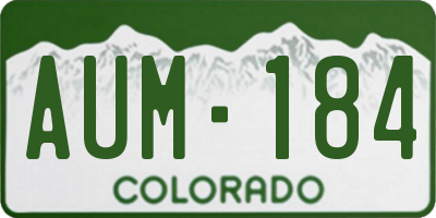 CO license plate AUM184