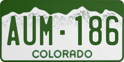 CO license plate AUM186