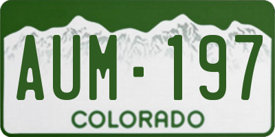 CO license plate AUM197