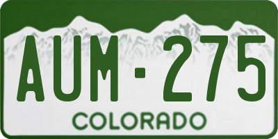 CO license plate AUM275