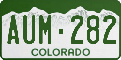 CO license plate AUM282