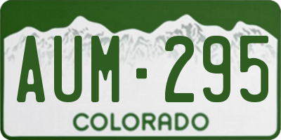 CO license plate AUM295