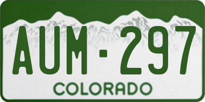 CO license plate AUM297