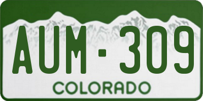 CO license plate AUM309