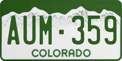 CO license plate AUM359
