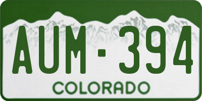 CO license plate AUM394