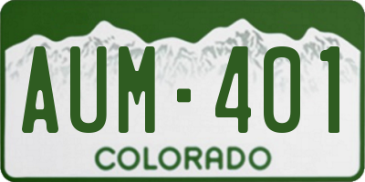 CO license plate AUM401
