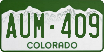 CO license plate AUM409