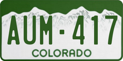 CO license plate AUM417