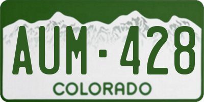 CO license plate AUM428