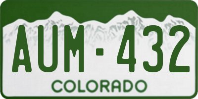 CO license plate AUM432