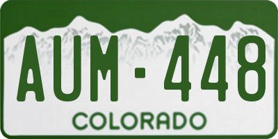 CO license plate AUM448