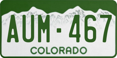 CO license plate AUM467