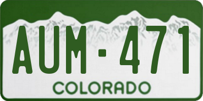 CO license plate AUM471
