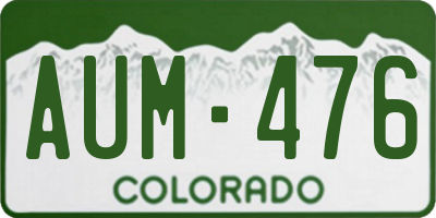 CO license plate AUM476