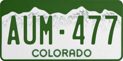 CO license plate AUM477