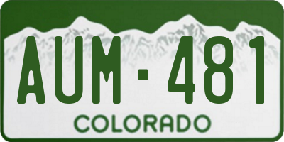 CO license plate AUM481