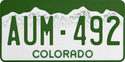 CO license plate AUM492