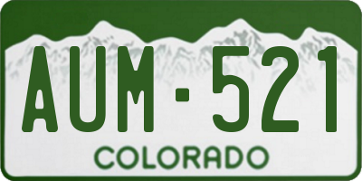 CO license plate AUM521