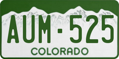 CO license plate AUM525