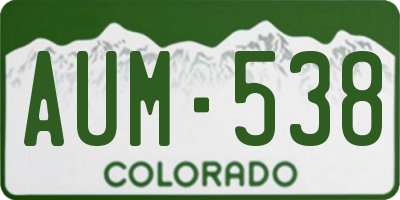 CO license plate AUM538