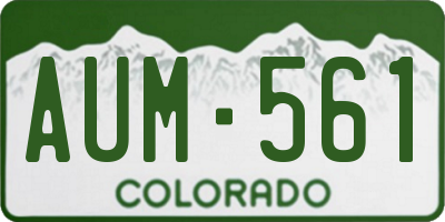 CO license plate AUM561